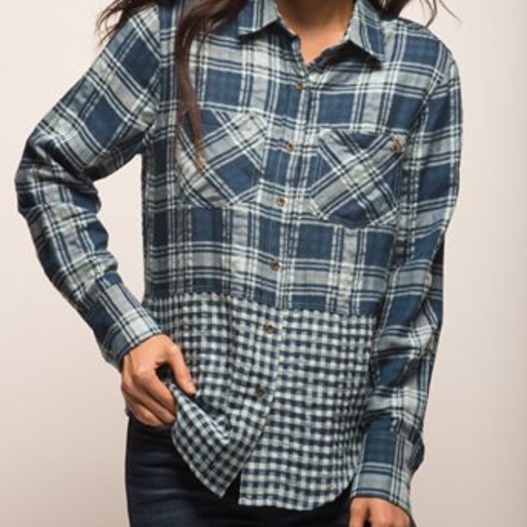 JACHS Girlfriend Tops - JACHS Girlfriend Plaid Intentions Top